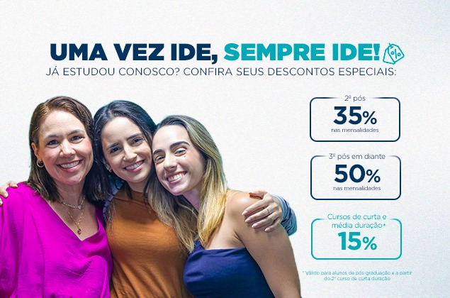 Uma vez IDE, Sempre IDE: Descontos especiais para nossa comunidade acadêmica