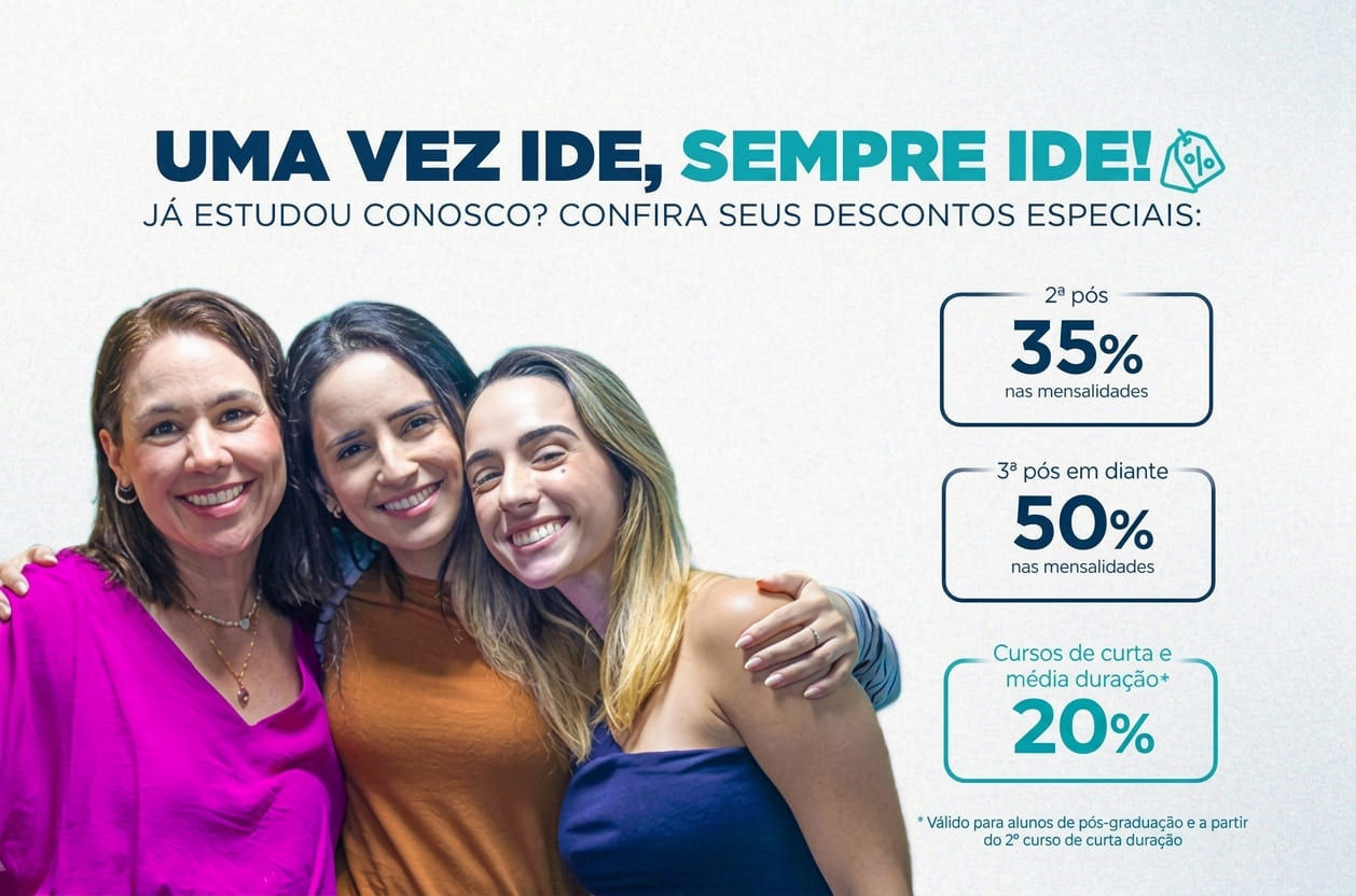 Uma vez IDE, sempre IDE: descontos especiais para nossa comunidade acad&ecirc;mica